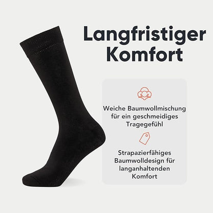 10er-Pack Einfarbige Herrensocken - Bequeme anthrazitfarbene, marineblaue und schwarze Socken für Herren